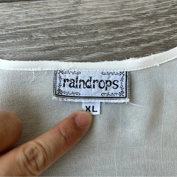 Vintage Raindrops Semi Sheer Embroidered Sequins Blouse - Picture 5 of 14